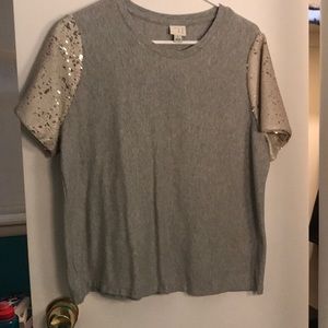 Glitter sleeve top